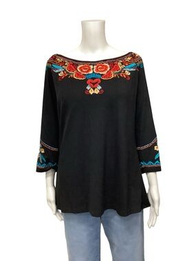 Vintage Collection Top Long Sleeve Floral Print Size: XXL